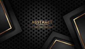 Elegant and futuristic abstract line gold on dots black background vector