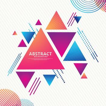 Dynamic and futuristic abstract minimalist colorful triangles with modern pattern background vector