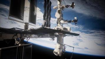 Earth and outer space station iss video