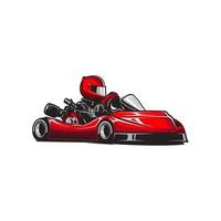 go kart illustration red color vector