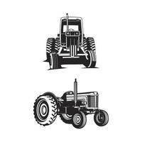 farm tractor silhouette vector