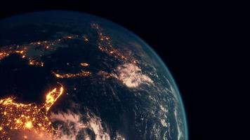 vue du globe terrestre de la planète depuis l'espace montrant la surface réaliste de la terre et la carte du monde video
