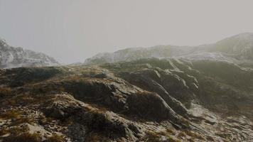 landscape of mountains with dry grass in summer season video