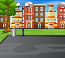 Cartoon background with sport field in city park vector