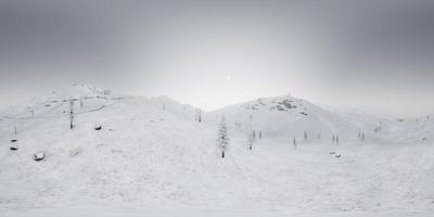 câmera vr 360 movendo-se acima de montanhas rochosas de neve video