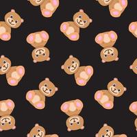 Seamless pattern with cute brown teddy bear in pastel colors. Baby illustration. Cartoon print for kids. Perfect for children clothes, textile, nursery wallpaper, gift wrap, greeting cards vector