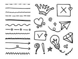 Doodle element vector set, for concept design.