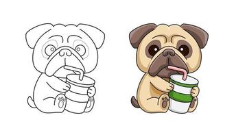 Bulldog coloring book or page, vector illustration