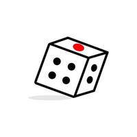 dice icon on white background, vector illustration.