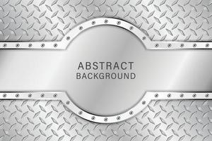 Vector diamond metal with steel plate and screws background.