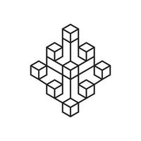 line icon interconnected hexagonal design vector illustration.