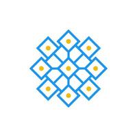 line icon square data with dots design vector illustration.