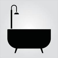 Isolated Glyph Bath Tub Icon Scalable Vector Graphic
