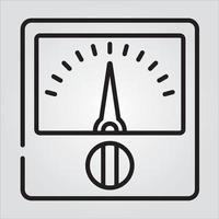 Isolated Outline Voltmeter Icon Electricity Scalable Vector Graphic