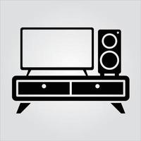 Isolated Glyph TV Table Icon Scalable Vector Graphic