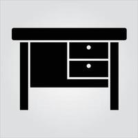 Isolated Glyph Study Desk Icon Scalable Vector Graphic