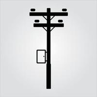 Isolated Glyph Electric Pole Icon Electricity Scalable Vector Graphic