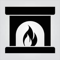 Isolated Glyph Fireplace Icon Scalable Vector Graphic