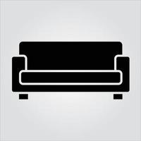 Isolated Glyph Sofa Icon Scalable Vector Graphic