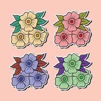 hand drawn flowers collection for tattoo sticker poster etc premium vector