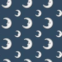 moon face seamless pattern premium vector