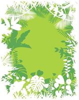 Leaves background of tropical plants .Vector