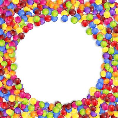 Frame of circle colored candies.vector