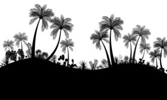 Palm trees silhouette vector