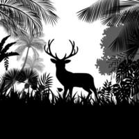 Forest background with wild deer of trees.vector vector