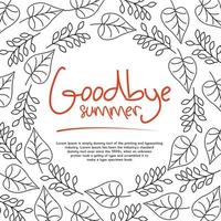 Autumn goodbye summer card template vector