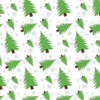 Christmas seamless pattern with pine trees and snow vector