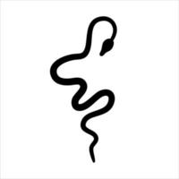 Black silhouettes of snakes crawling on a white background. Serpent crawling. Flat vector graphic illustration. Simple silhouette illustration