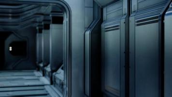 interior de ficção científica futurista estéril limpo de um laboratório ou nave espacial video