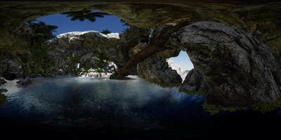 vr 360 cueva paraíso mar azul y cielo video