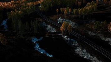 beautiful winter road seen from above video