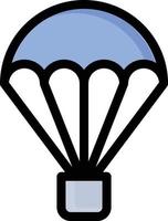 Ilustración de vector de paracaídas sobre un fondo. símbolos de primera calidad. iconos vectoriales para concepto o diseño gráfico