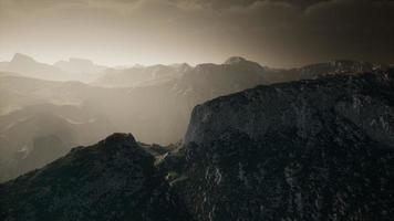 Dramatic sky over steps in a mountain. video