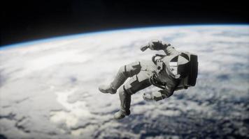 Astronaut in outer space Elements of this image furnished by NASA video