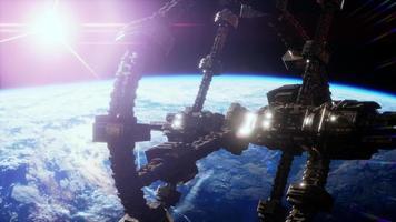 ufo rymdskepp svävar på himlen element från nasa video