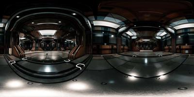 vr360 view of spaceship interior video