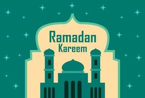 diseño de fondo de saludo ramadan kareem verde. diseño para plantilla de saludo vector