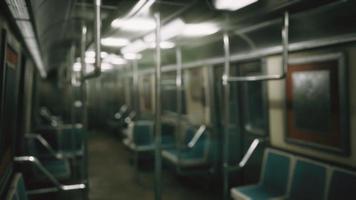 Inside of the old non-modernized subway car in USA video