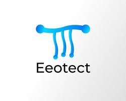 letter e , t logo design vector