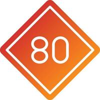 estilo de icono de límite de velocidad 80 vector