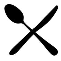 an illustration of a spoon and knife.food business vector