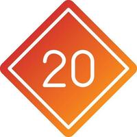 20 Speed Limit Icon Style vector