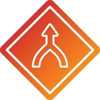 Converging Road Icon Style vector