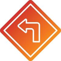 Turn Left Icon Style vector