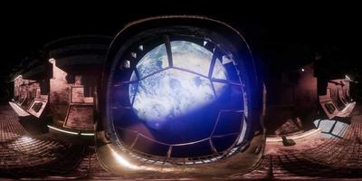 station spatiale internationale en orbite autour de la terre en réalité virtuelle