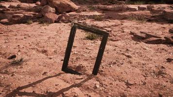 Very old wooden frame in Grand Canyon video